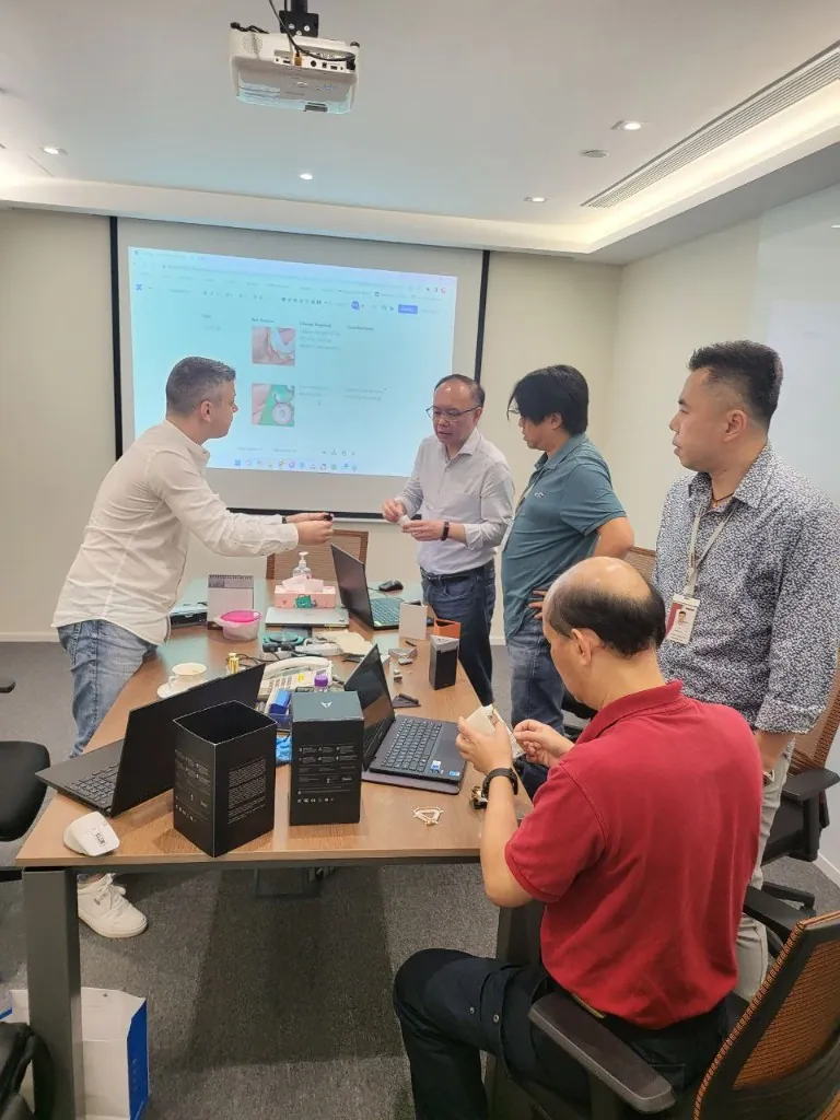 Mass production hardware review with engineering team